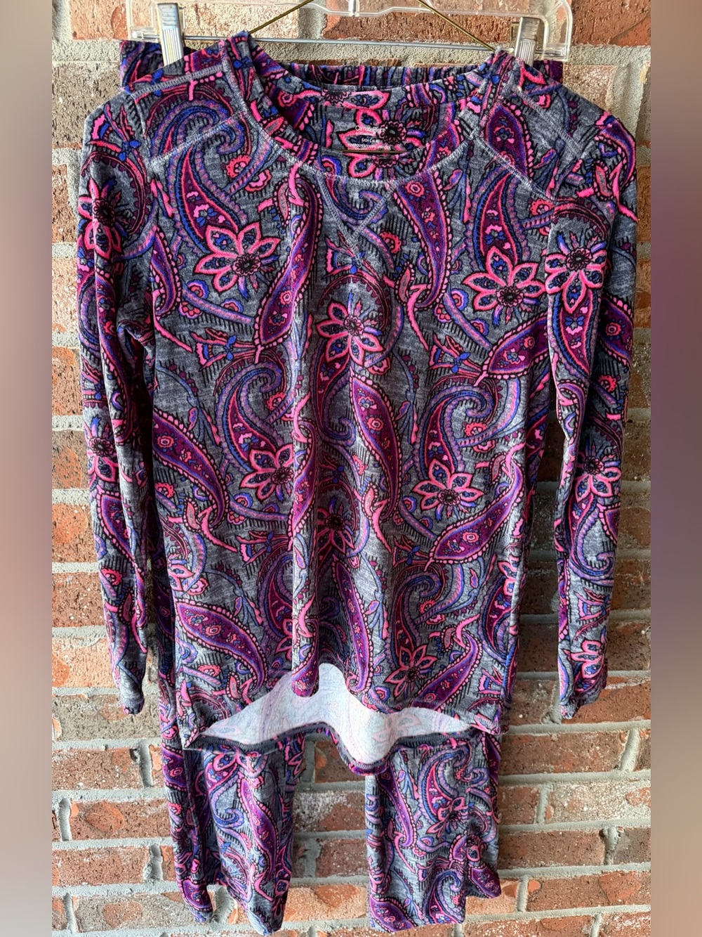 ClimateRight by Cuddl Duds long-sleeve pajamas top and pants lounge set. Size s
